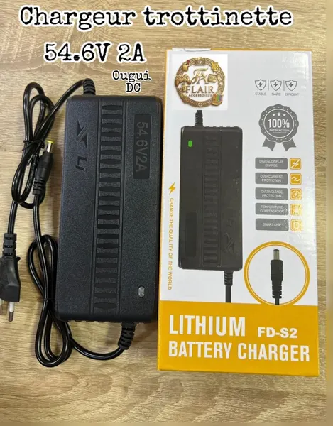 CHARGEUR TROTINETTE LITHIUM BATTERY CHARGER FD-S2 OUGUI DC DA54.6V 2A - شواحن بالجملة Errayhany Grossiste المغرب