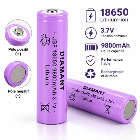 PILE DIAMANT 18650 3.7V - بطاريات بالجملة Errayhany Grossiste المغرب