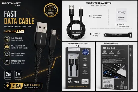FSTA DATA CABLE KONFULON DC32C 2m - كابلات بالجملة Errayhany Grossiste المغرب