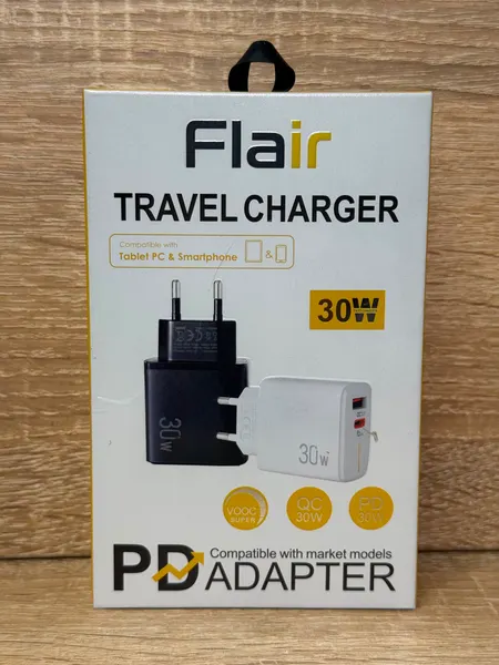ADAPTER FLAIR TRAVEL CHARGER 30W V8 - محولات وHUB بالجملة Errayhany Grossiste المغرب