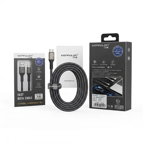 كابل بيانات سريع كونفولون DC32 ميكرو USB 3.0 أمبير - شحن ونقل بيانات سريع - كابلات بالجملة Errayhany Grossiste المغرب