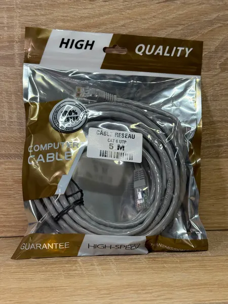 CABLE RESEAU RJ45 5M  HIGH QUALITY - كابلات بالجملة Errayhany Grossiste المغرب