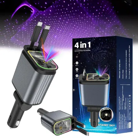 ALLUME CIGARE Chargeur voiture 4 IN1 Starry Sky CC-037 - إكسسوارات السيارة بالجملة Errayhany Grossiste المغرب