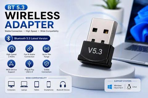 WIRELESS ADAPTER CLE BT 5.3 - محولات وHUB بالجملة Errayhany Grossiste المغرب