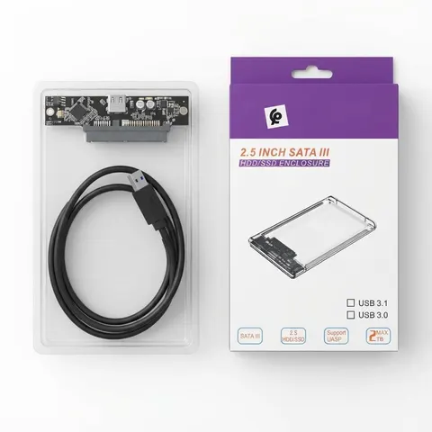 علبة قرص صلب خارجي USB 3.0 لـ SSD/HDD SATA III بحجم 2.5 بوصة - تركيب سهل - تخزين بالجملة Errayhany Grossiste المغرب