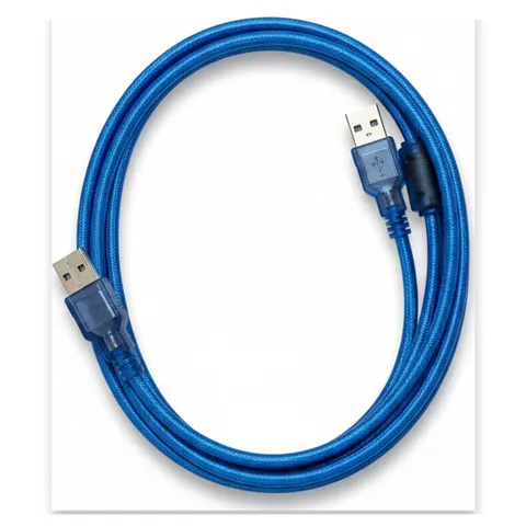 كابل USB 2.0 عالي السرعة بطول 1.5 متر باللون الأزرق لنقل سريع - كابلات بالجملة Errayhany Grossiste المغرب